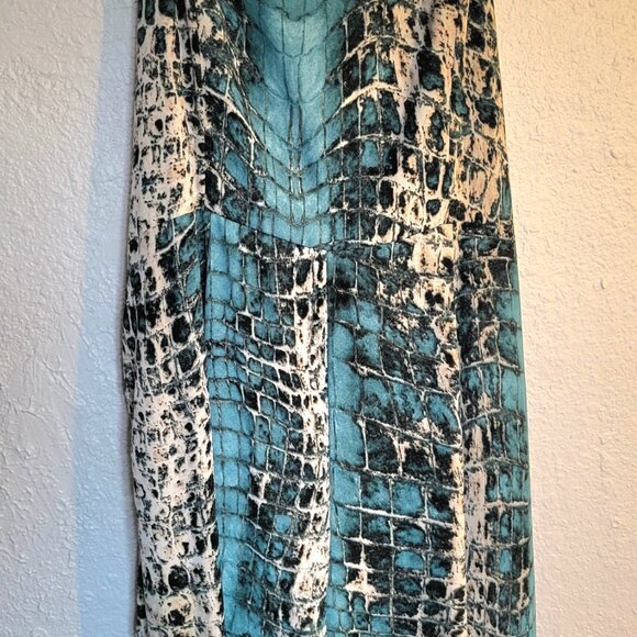 Turquoise Snake Skin Print Jumpsuit - Picture 2 of 12